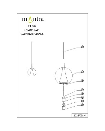 ELSA * COLGANTE CRISTAL BOLA - E27 - BRONCE + OPAL ( SIN BASE)